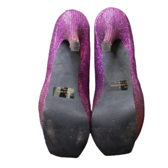 Women's Purple Sparkly Platform Heels - Picture 7 of 7